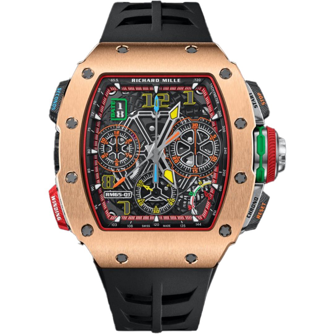 Richard Mille RM 65-01 Automatic Split-Seconds Chronograph Rose Gold - The Watch Luxury Richard Mille RM 65-01 Automatic Split-Seconds Chronograph Rose Gold