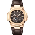 Patek Philippe Nautilus Moon Phases Brown Leather 5712R-001